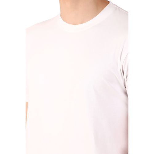 Men White Regular Solid T-shirt