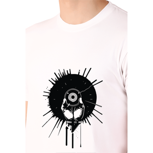 Men White Regular Printed T-shirt