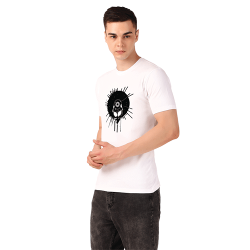 Men White Regular Printed T-shirt