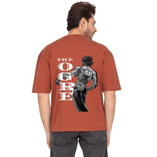 Men Rust Oversized Printed T-shirt: The Ogre